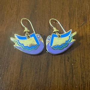 Laurel Burch Bird Earrings “Wild Swan”